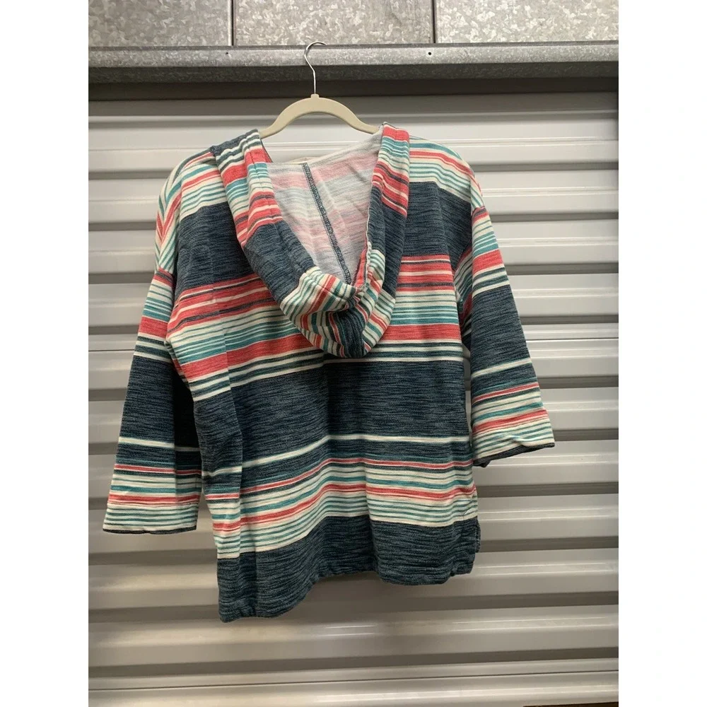 Womens Woolrich Beach Pullover Hoodie Multicolor Kangaroo Pockets